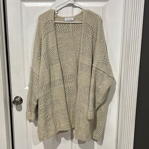 Chicwish Women's Beige Open-Knit Cardigan
